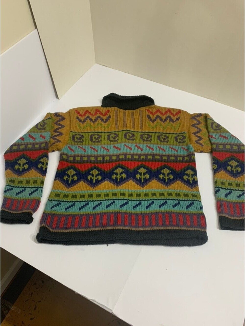 Planet Earth Imports Hand Knit Bolivia Cotton Southwestern Cardigan S - Picture 7 of 7